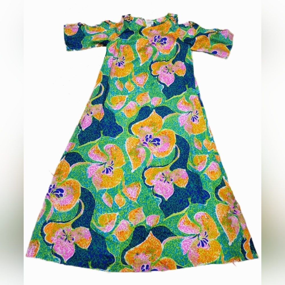 Liberty House Vntg Cut-Out Sleeve Maxi Dress GORGEOUS